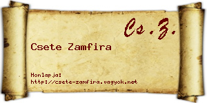 Csete Zamfira névjegykártya